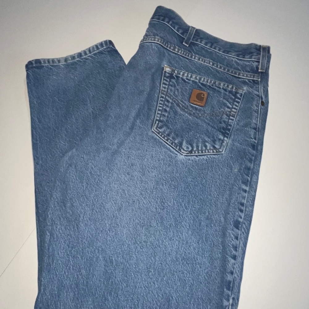 Carhartt 44W 30L Mens Blue Rugged Jeans